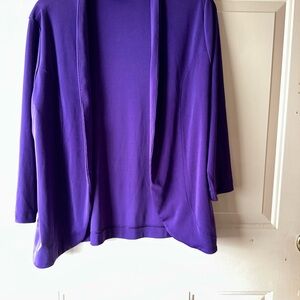 Chico's Rich Purple Open-Front Cardigan